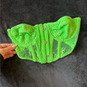 Green lace corset top y2k bustier fairy grunge Urban Outfitters festival